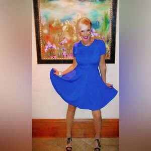 Pretty blue fit and flare dress